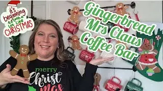 Gingerbread Mrs Claus Coffee Bar 2023.   (Gingerbread,  Rae Dunn,Cozy ,Mrs Cllaus coffee Bar)