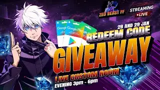 CUSTOM ROOM GIVEAWAY IS LIVE | REDEEM CODE GIVEAWAY IS LIVE | WEEKLY MEMBERSHIP | ZEDBEASTFF