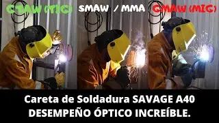 Careta de soldadura automatica SAVAGE A40 - DESEMPEÑO ÓPTICO INCREÍBLE