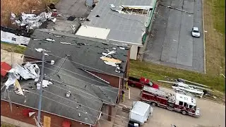 Tornado damage footage in Springfield TN 12/9/23