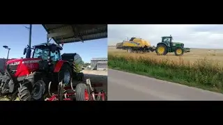 Pressage de paille de blé & de colza /claas rollant 485 RC / new holland BB 9080 /MF 6715 S /JD 7530
