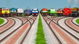 All Realistic Railgadi Passing At Bumpy Crossing Curved Railroad Tracks | indian train simulator 