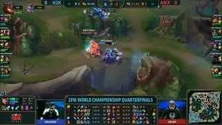 H2K vs ANX Game 1 Quarterfinals S6 Worlds Highlights (All Fight Scenes)