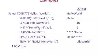 Oracle DB- Single Row Function