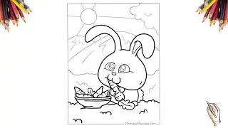 Como Desenhar um Coelho Cartoon Comendo Cenouras 🐰🥕 | Desenho F&aacute;cil Passo a Passo