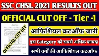 SSC CHSL OFFICIAL CUT OFF | SSC CHSL RESULT 2021 | SSC CHSL 2020 TIER 1 | CHSL CUT OFF 2020 TIER 1