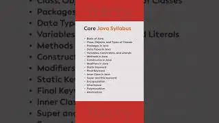 Core java syllabus | #java #javascript #iit #jee #jeemains #iitkanpur