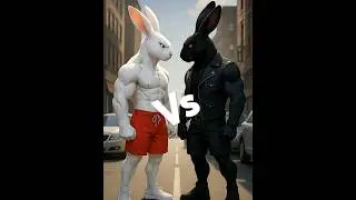Muscular DOG trains Skinny Rabbit🐰 at the GYM 💪👊 #rabbit #gym #dog #funnyanimals #doglover#fight