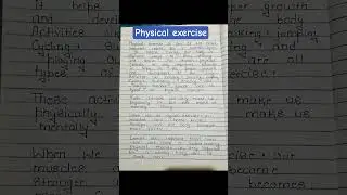 Essay on physical exercise ।।#essay
