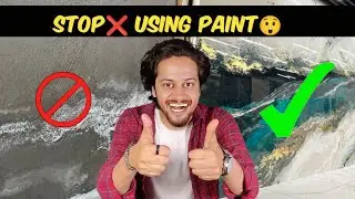Stop❌ Using Old Paint : Transform Your Walls With Epoxy Resin Wall Design Magic 🪄 #epoxyresin #wall
