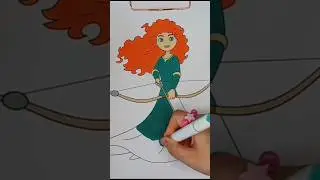 Brave Merida #shorts #merida #brave #disneypixar #disneyprincess #coloring #art