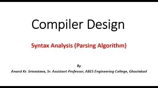 Compiler Design | Lecture 16 |  Operator Precedence parsing 2