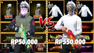 REVIEW AKUN FF HARGA 50.000 VS 550.000!! SPEK GAGAH FULL MAXX🥶🔥