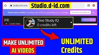 0 Credit Left | Studio.d-id.com | D id Error | Ai Video Generating Problem Make unlimited ai videos