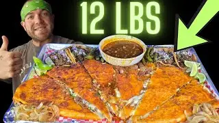 TASTIEST & LARGEST BIRRIA QUESADILLA I'VE HAD! 30 MIN. OR LESS TO EAT ALL 12 LBS!
