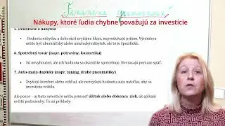 Finančná gramotnosť - Čo nie je investícia