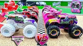 Toy Diecast Monster Truck Racing Tournament | 16 Truck VALENTINES DAY Monster Truck Race you&rsquo;ll LOVE