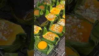 Famous Grilled Eggs with Banana Leaves in Lampang  - Street Food Thailand
