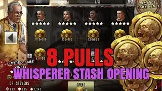 8 PULLS WHISPERER STASH OPENING! DOC STEVENS, ZACHARY, & MORE - Walking Dead Road to Survival
