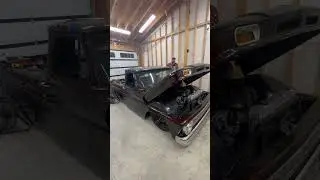 Laying frame in a 1966 Chevy C10