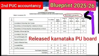 2nd PUC accountancy blueprint 2025-26 released karnataka PUC board