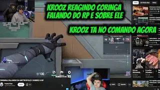 KROOZ REAGINDO CORINGA  FALANDO DO RP E SOBRE ELE