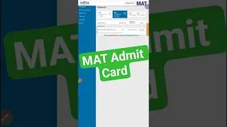 How to Download MAT Admit Card //MAT k admit Card Download Process//MAT CBT Exam Admit Card Download