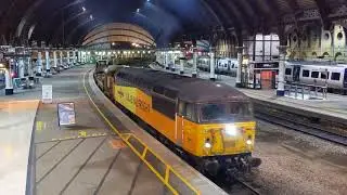 Colas 56049 'Robin of Templecombe' leaves York with Rails for Hunmanby. (21/02/20)