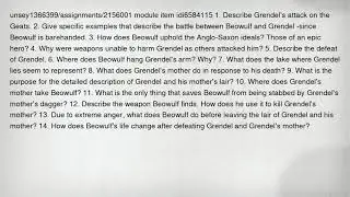 unsey1366399/assignments/2156001 module item idi6584115 1. Describe Grendel's attack on the Geats. 2