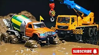 Epic RC Construction Adventure! Cement Truck, Crane & Bulldozer Save the Toy City
