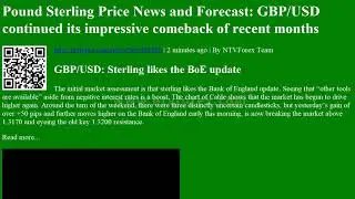 Pound Sterling Price News and Forecast: GBP/USD continued its impressive comeback of recent months