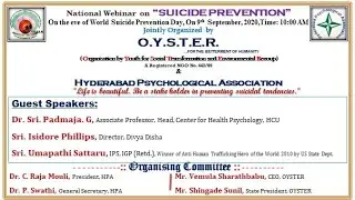 National Webinar on Suicide Prevention-2020 by OYSTER NGO & HPA