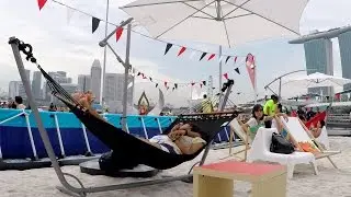Pop-up Urban Beach at Marina Bay Singapore