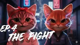 KITTEN Noodle Fight  | Seoul Food Street Cat Competition EP.4 🍜⚡#funnycat #kfood #animation
