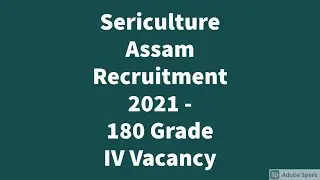 Sericulture Assam Recruitment 2021 -  180 Grade IV