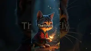 Whispers of Light: A Cat's Journey Through a Firefly Dreamscape