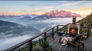 Cozy Christmas Fireplace 24/7 🎄| Snowy Village Views | Crackling Fire Ambience