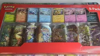 Opening Costco's 8-Pack Bundle (Prismatic Evolutions Mini Tins - Eeveelutions)