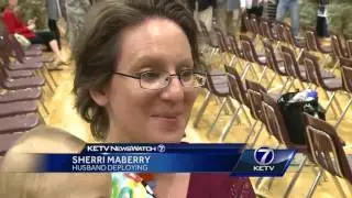Nebraska National Guard soldiers say goodbye before deployment