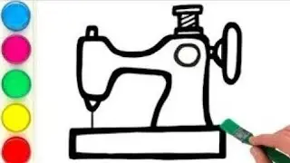 sewing machine drawing|singer sewing machine drawing with labels|sewing machine drawing easy steps