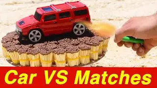 🔥Burning Red Hummer Toy with 2000+ Matches (Will it Survive?)