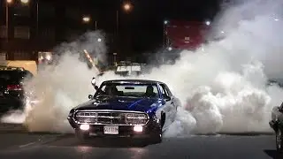Muscle Cars and Customs Leaving a Car Meet - May 2019!