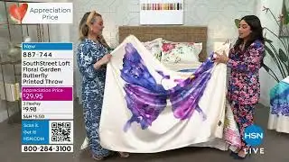 SouthStreet Loft Floral Garden Butterfly Printed Throw