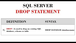 SQL Server DROP STATEMENT | Drop Schemas, Databases and Tables with foreign key constraints| DDL PT2