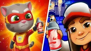 Subway Surfer VS Talking Tom Hero Dash - New Update Subway Surfers Chicago And Hero Dash Gameplay!
