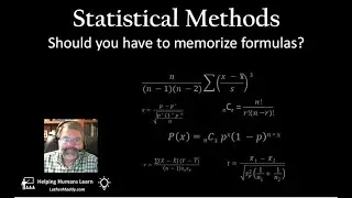 Statistics Commentary- Should you have to memorize formulas?