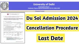 Du Sol Admission Cancellation Procedure | Ran2goal (DU SOL) #dusol #du #refund #cancel