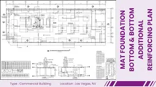 Mat Foundation Bottom & Bottom Additional Reinforcing Plan | #rebardetailing