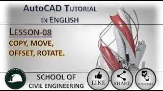 AutoCAD 2023 Tutorial In English | Copy, Move, offset, rotate command in AutoCAD