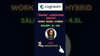 Cognizant |Trainee-Junior-Data-Analyst | Hiring freshers | Apply Now!#datanalytics#cognizanthiring